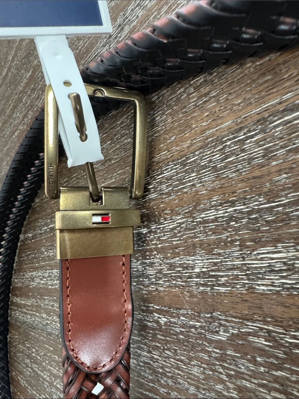 Tommy Hilfiger Men's Reversible Lace Logo Belt M(34-36)